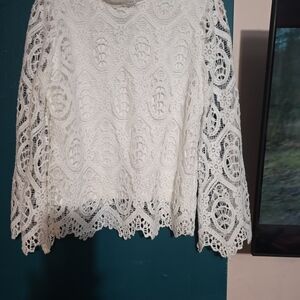 Ultra Pink White Lace Blouse